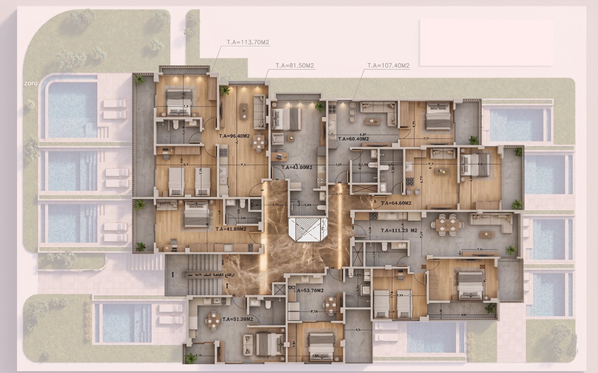Luxury duplex unit 101 presentation board
